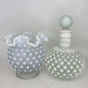 Vintage Glassware set of 2
Fenton clear and hobnail moonstone